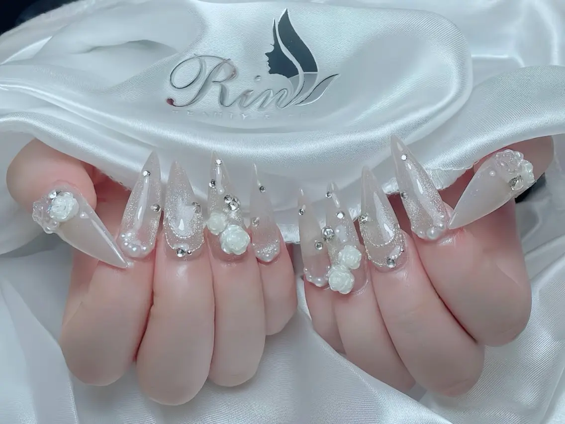 ネイル べっ甲ネイル チークネイル フラッシュネイル フラワーネイル フットネイル ハンドネイル Rin Nail Shinokuboのネイルデザイン