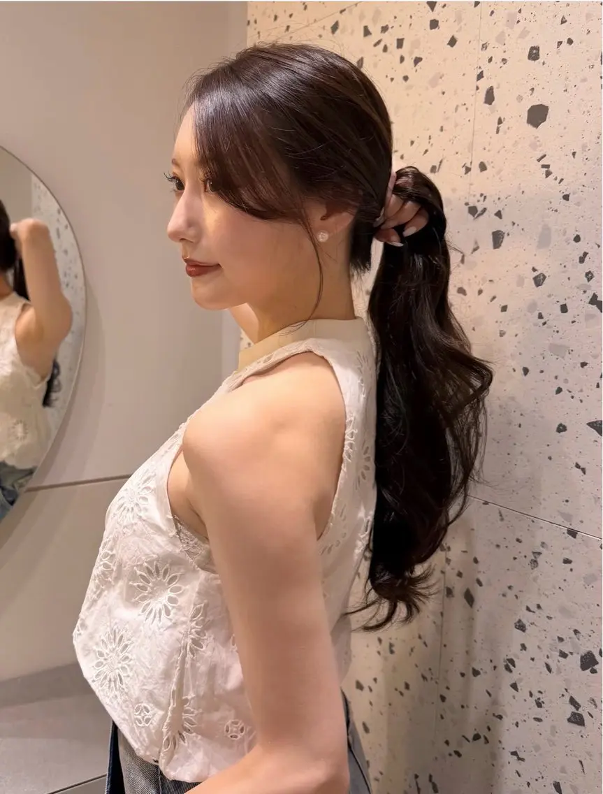 ロング カラー オリーブカラー カット ヘアカラー トリートメント 岩田菜央 《武蔵小杉》のヘアスタイル