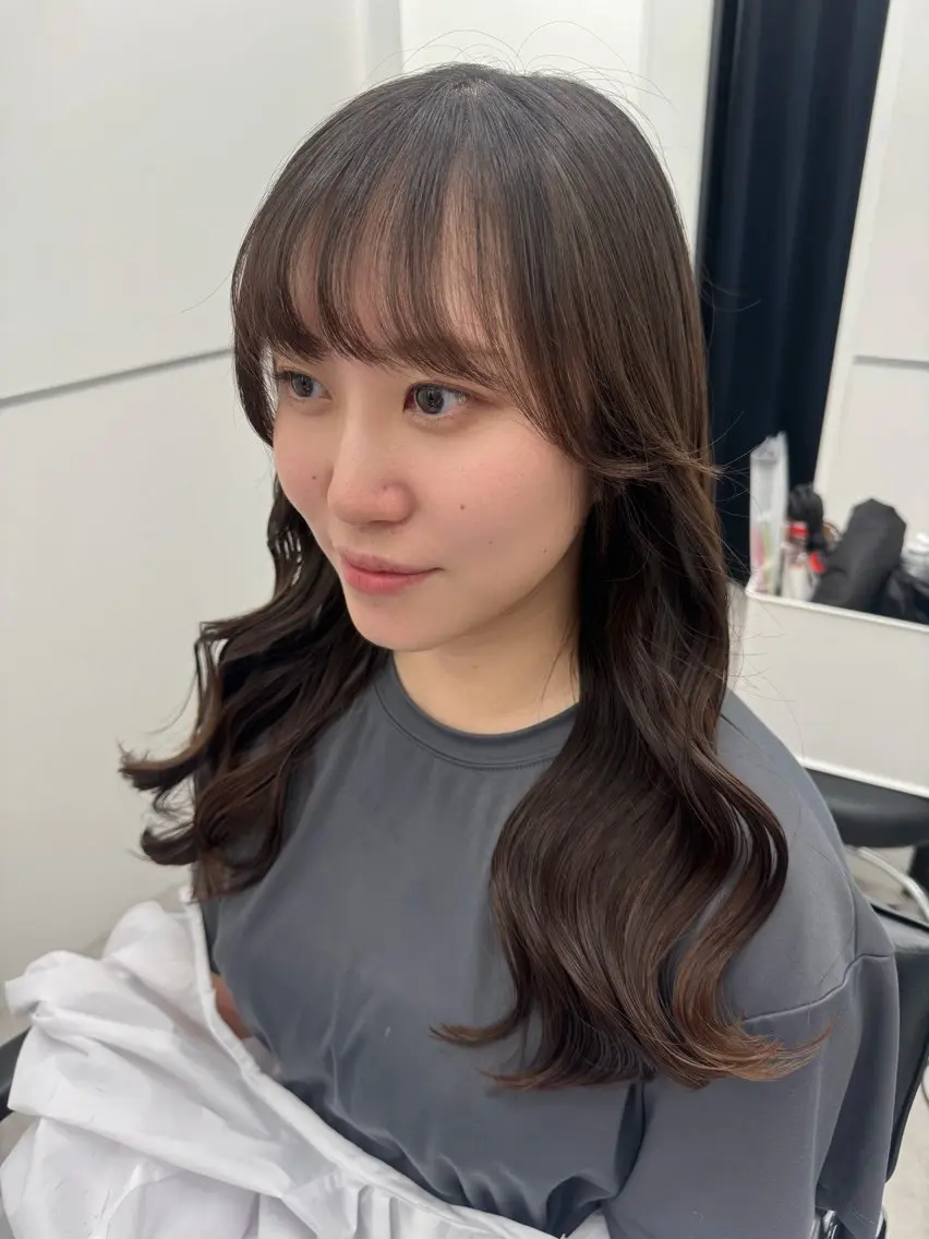 ロング パーマ カット パーマ デジタルパーマ🫧 韓国風ヘア🫧サクラのヘアスタイル
