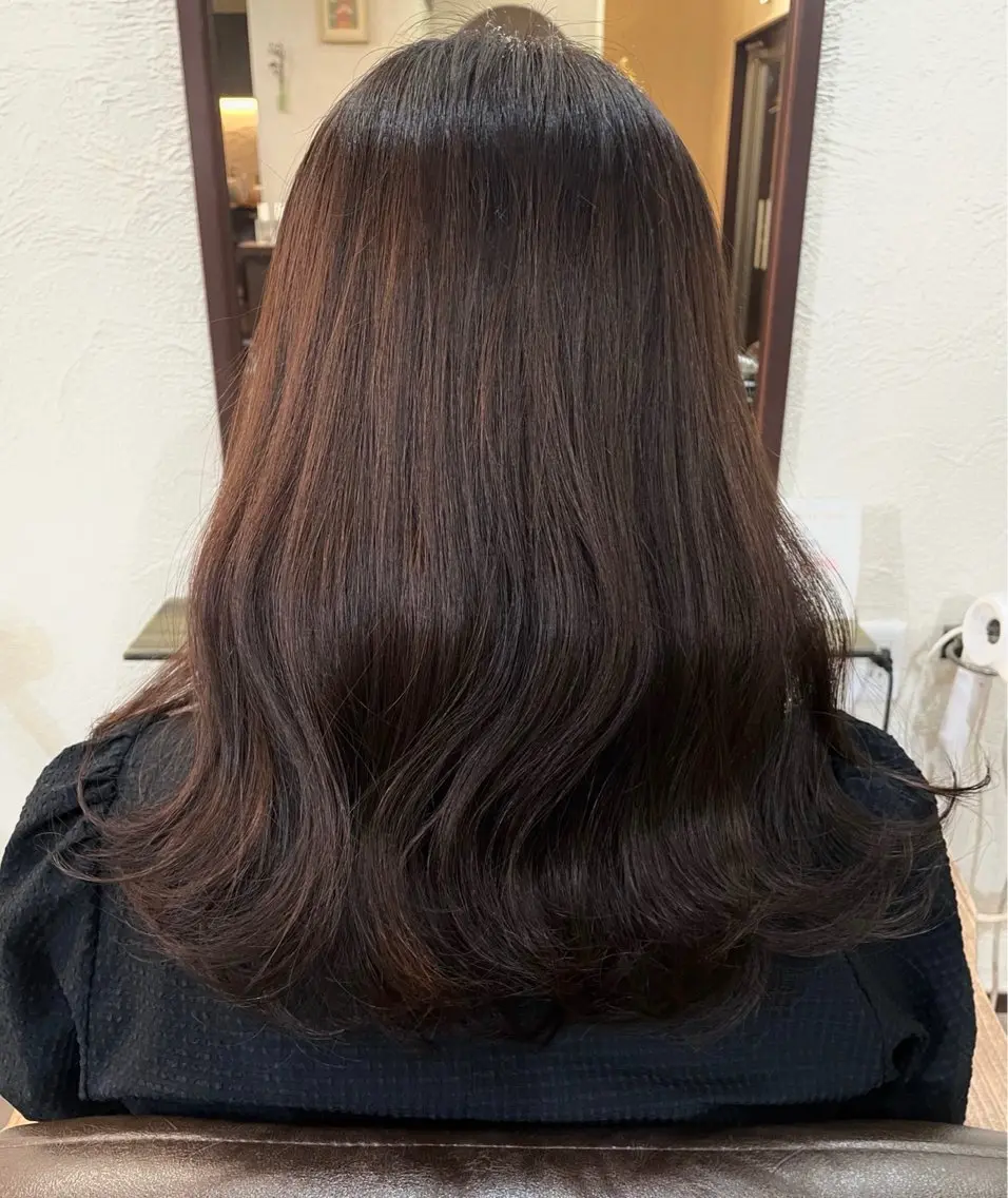 セミロング カラー ブラウンカラー 箱守 さやかのヘアスタイル