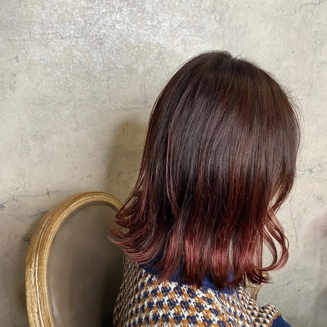 ミディアム カット ヘアカラー トリートメント vato バトのヘアスタイル