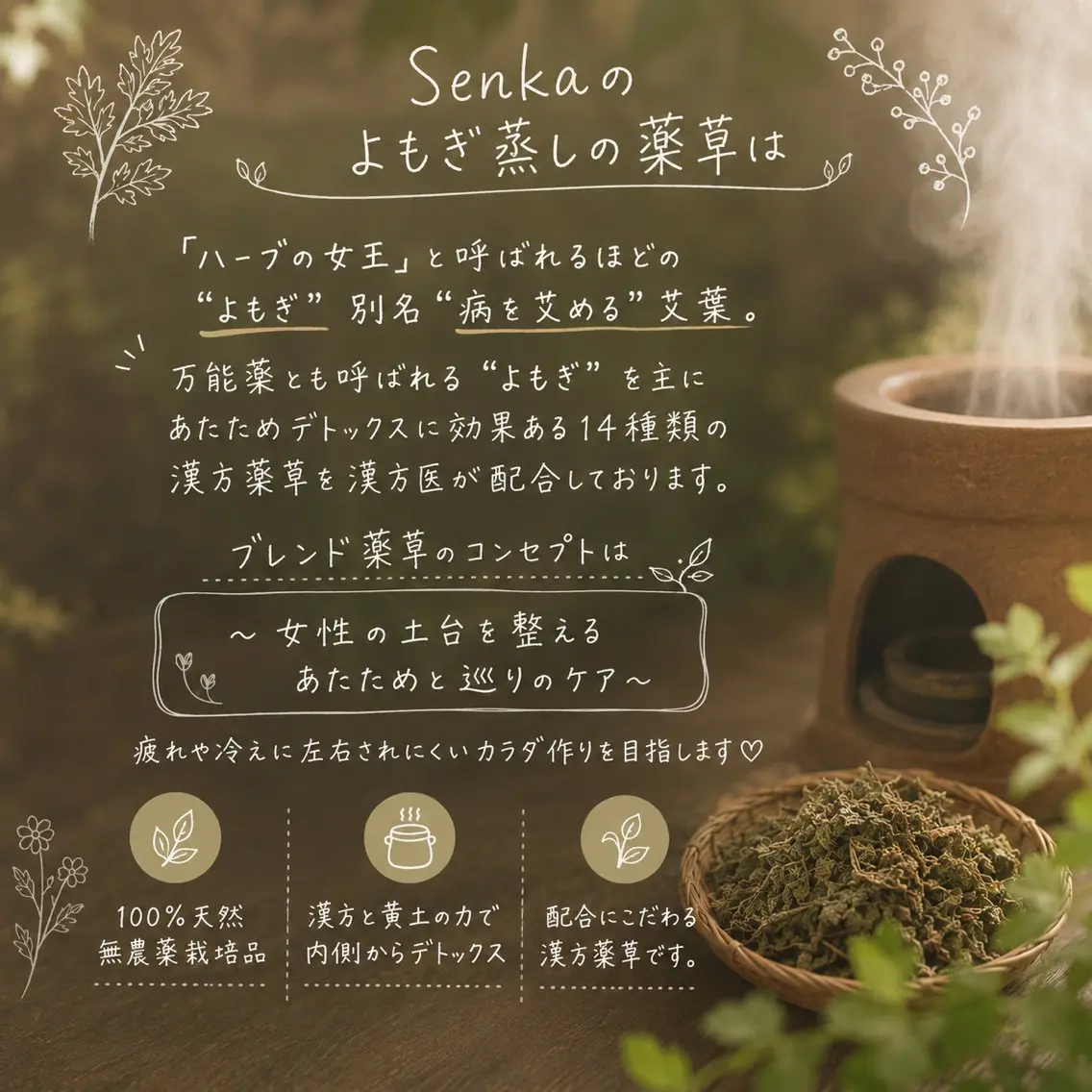 その他 漢方薬草🌿‬よもぎ 𖤣𖥧Senkaのエステ・リラクイメージ
