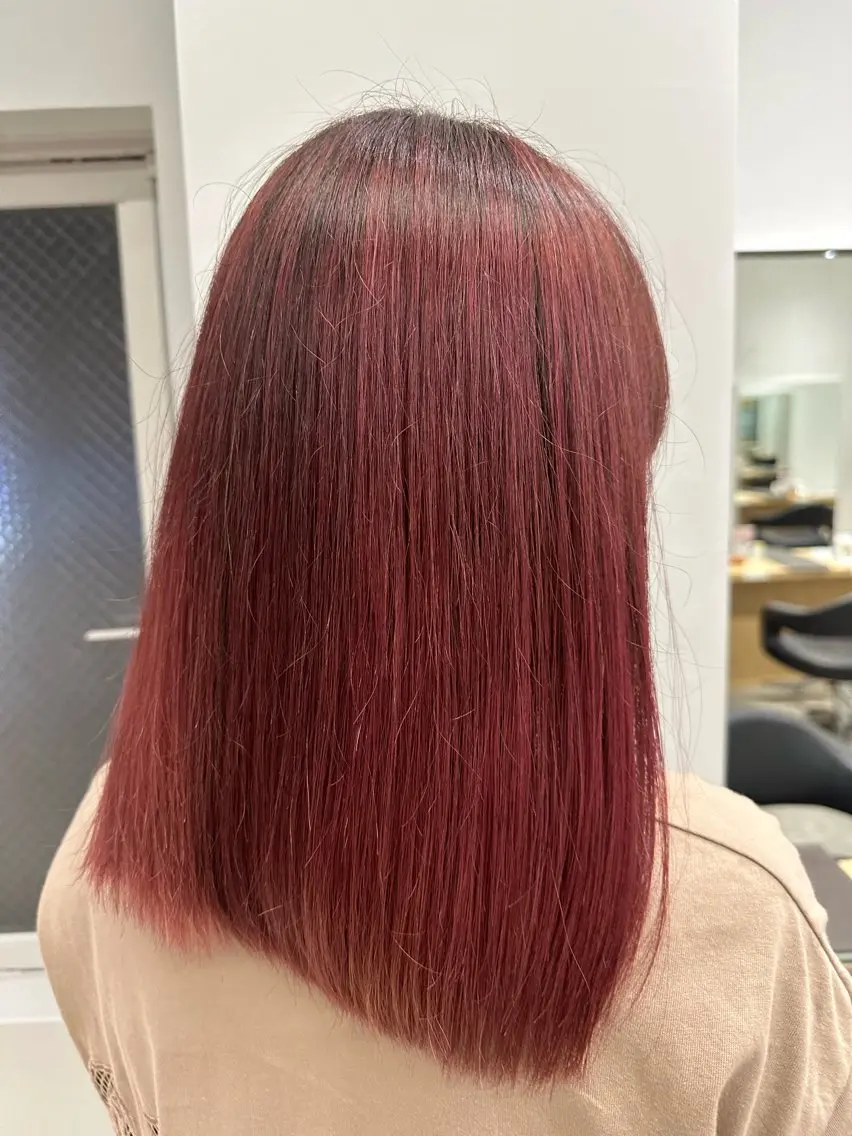ミディアム ヘアカラー トリートメント 巻ける髪質改善🫧ハ イライト/永田汰伊智のヘアスタイル