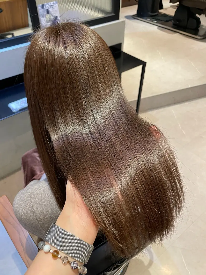 ミディアム カラー カット ヘアカラー トリートメント オリーブカラー🫒/ ハッシュカット/みゆのヘアスタイル