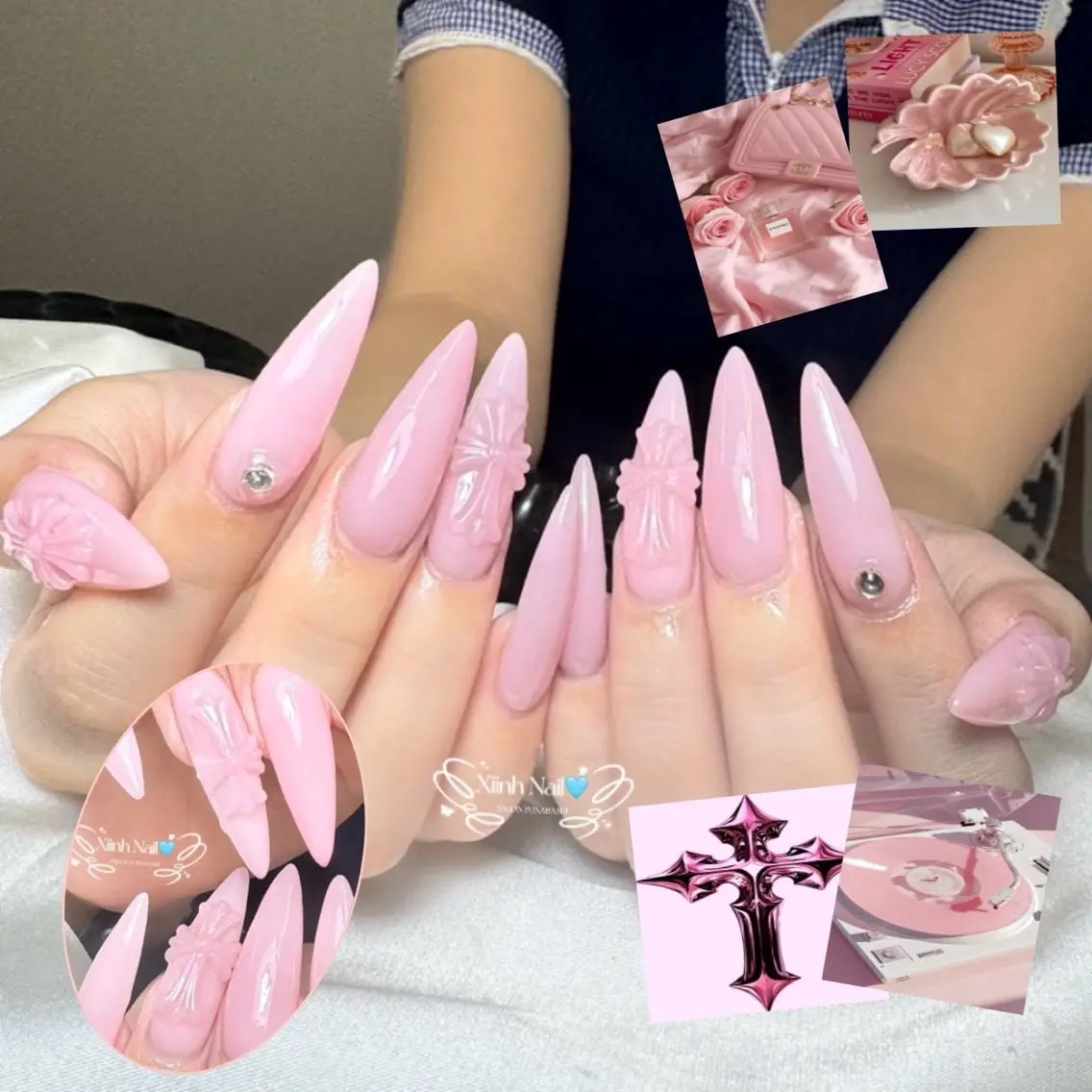 ネイル チークネイル 桜ネイル 長さ出し フットネイル ジェルネイル ハンドネイル XIINH NAIL SALONのネイルデザイン