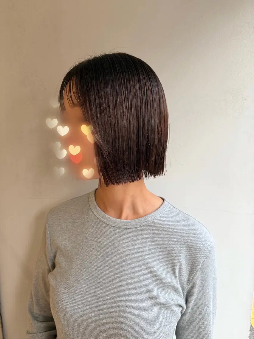 ショート 切りっぱなしボブ ボブ 和木田 朱里のヘアスタイル