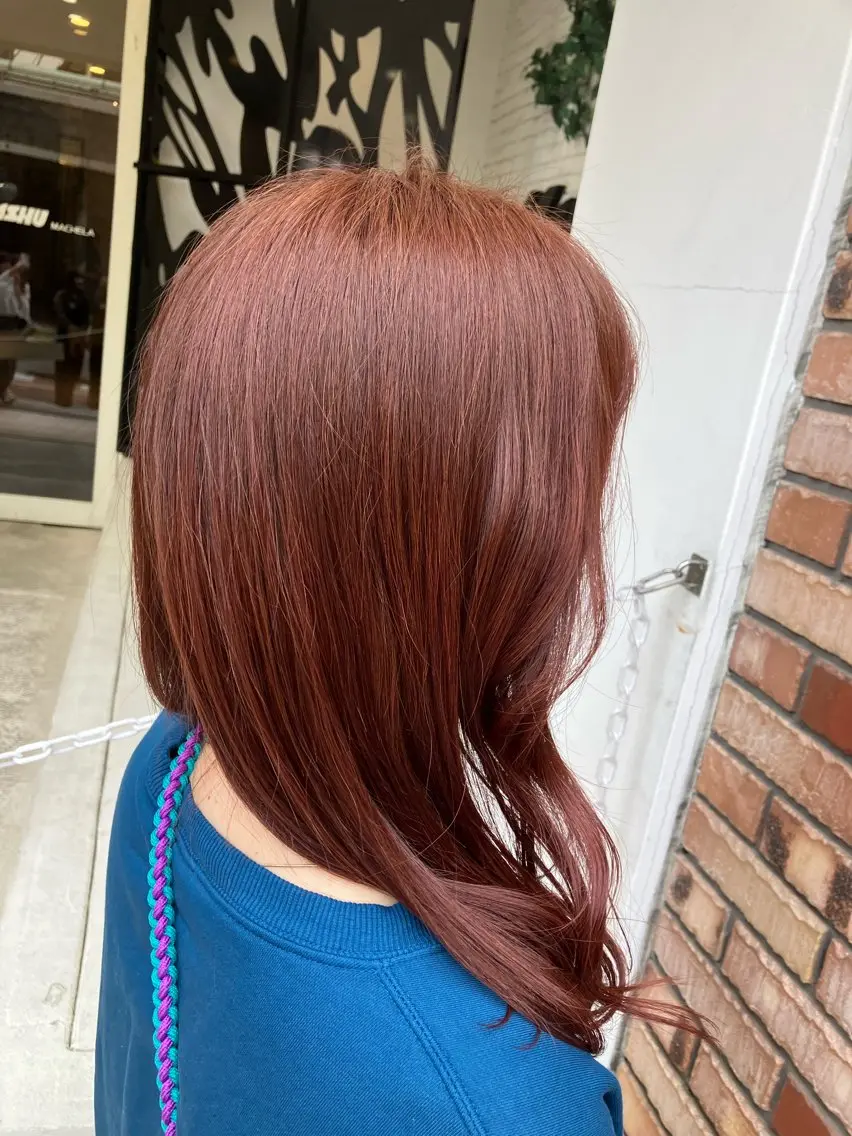カラー ヘアカラー 艶ストレート 口石 ひかるのヘアスタイル