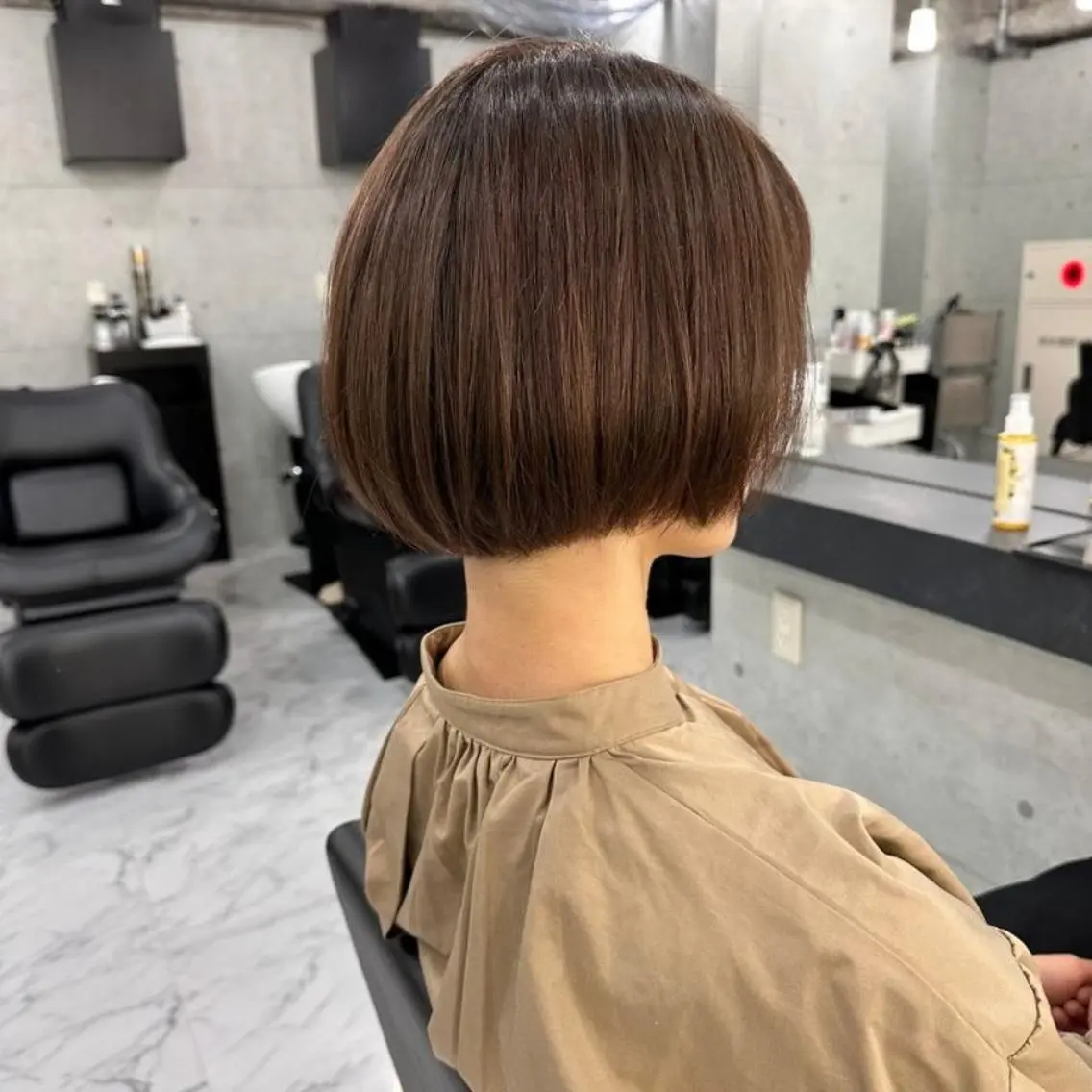 ショート カラー ショートボブ 丸みショート ブラウンカラー チェスナットブラウン ボブ ❇️安達 優心❇️ レイヤー/艶髪特化のヘアスタイル