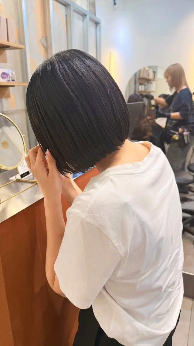 ミディアム カラー カット ヘアカラー トリートメント 竹内啓太 ボブ/レイヤーボブのヘアスタイル