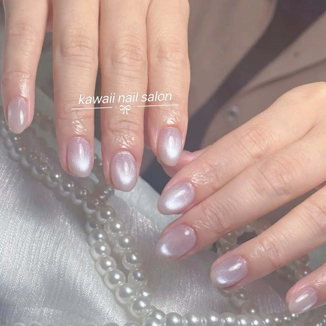 ネイル チークネイル ドット フレンチネイル 韓国ネイル レース Kawaii _Nailのネイルデザイン