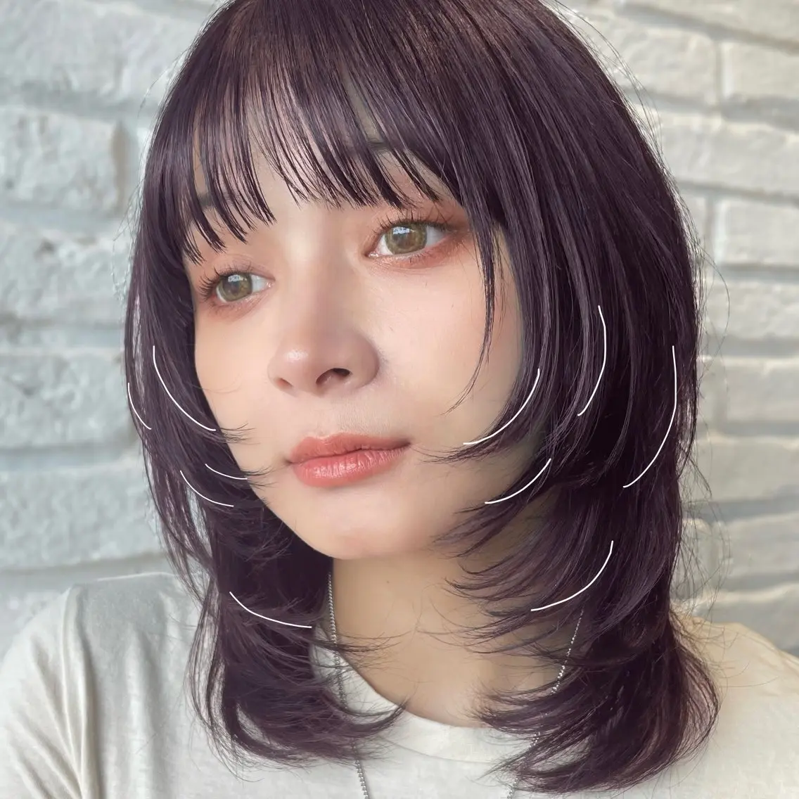 ミディアム カラー ヘアアレンジ 【柔らか透明感✨/ 似合せ前髪】大石葉月のヘアスタイル