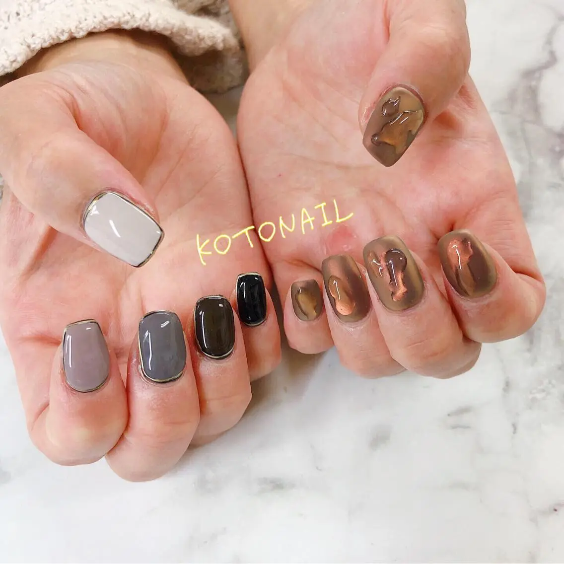 ネイル マットネイル ミラーネイル ハンドネイル koto nailのネイルデザイン