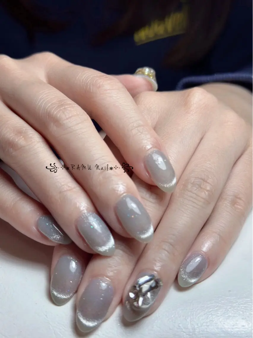 ネイル チークネイル フレンチネイル グラデーション キラキラネイル 韓国ネイル ハンドネイル RAMU Nail 恵比寿店のネイルデザイン