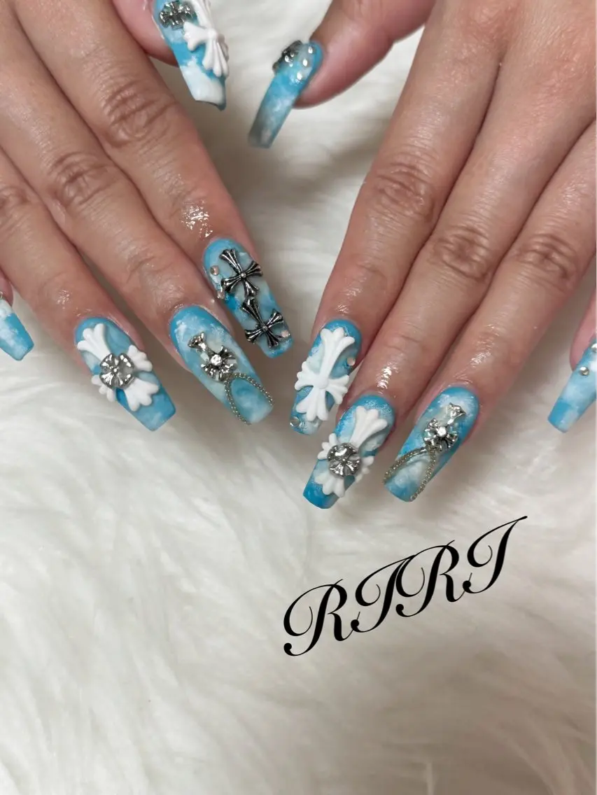 ネイル ジェルネイル ロングネイル スカルプネイル シンプルネイル 春ネイル ハンドネイル riri オーナーのネイルデザイン