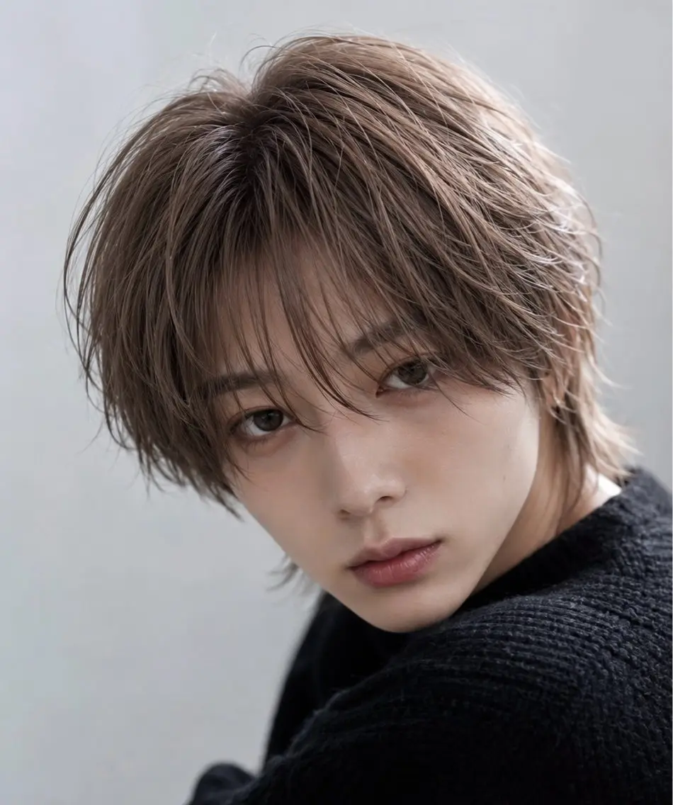 ショート メンズ マッシュ シースルーマッシュ カット ヘアカラー 【F.O.F】大野航 似合わせカットのヘアスタイル
