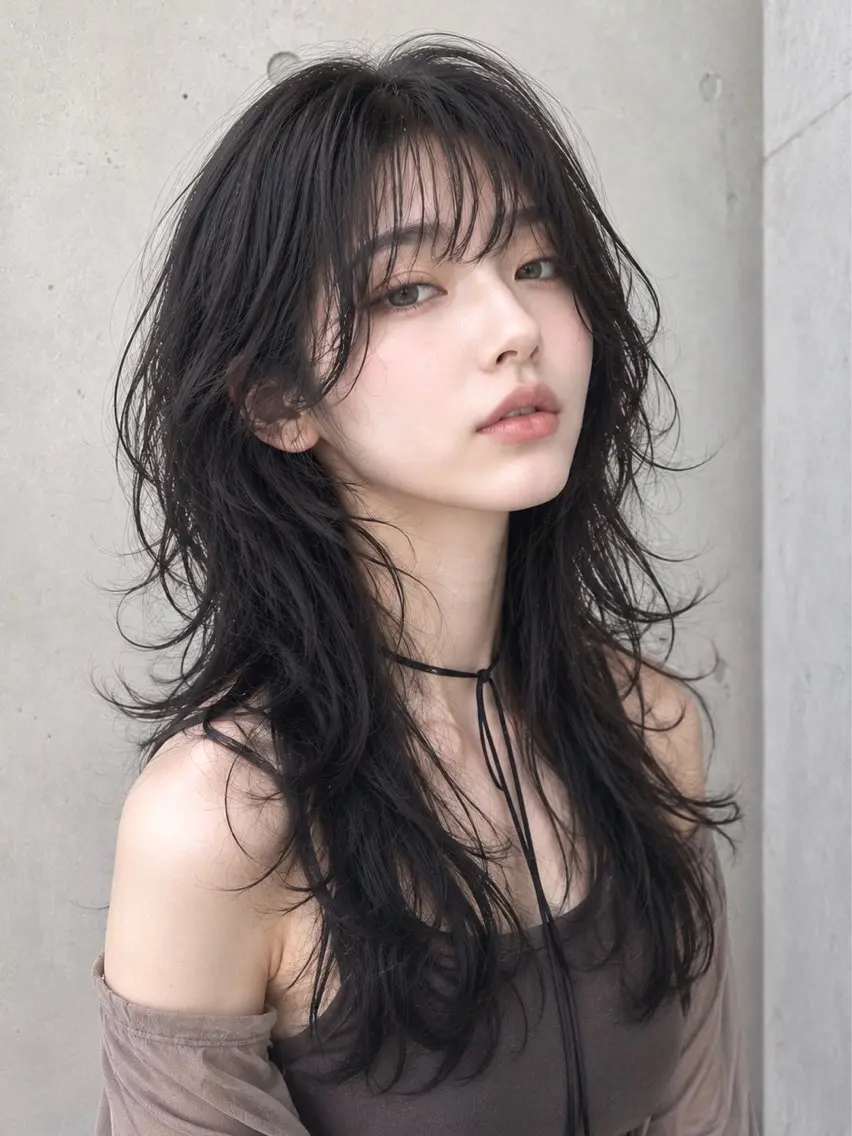 ロング パーマ カット パーマ 抜きっぱなしブロンド /ハイトーン/カナタのヘアスタイル