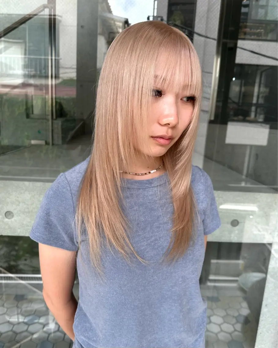 セミロング ヘアカラー トリートメント ササキカズマ〻透明感 〻色落ち〻赤み消しのヘアスタイル