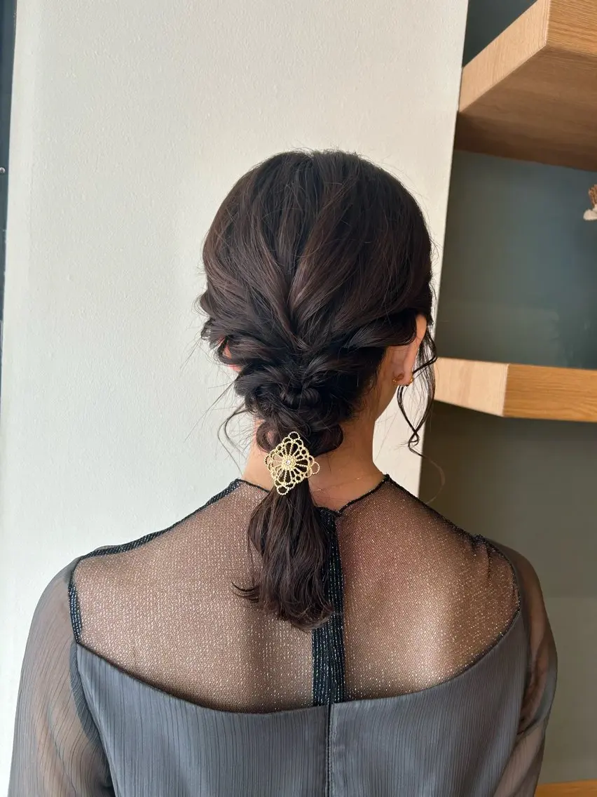 ミディアム ヘアアレンジ 結婚式・ブライダル ヘアセット SHICUNE /ミホのヘアスタイル