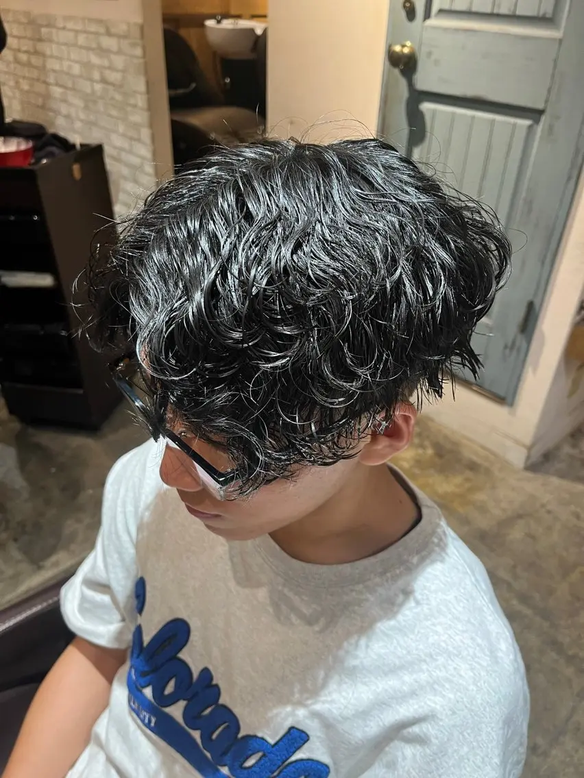 パーマ メンズ カット パーマ トリートメント ヘアセット 💈メンズパーマ特化 店長望月謙二郎💈のヘアスタイル