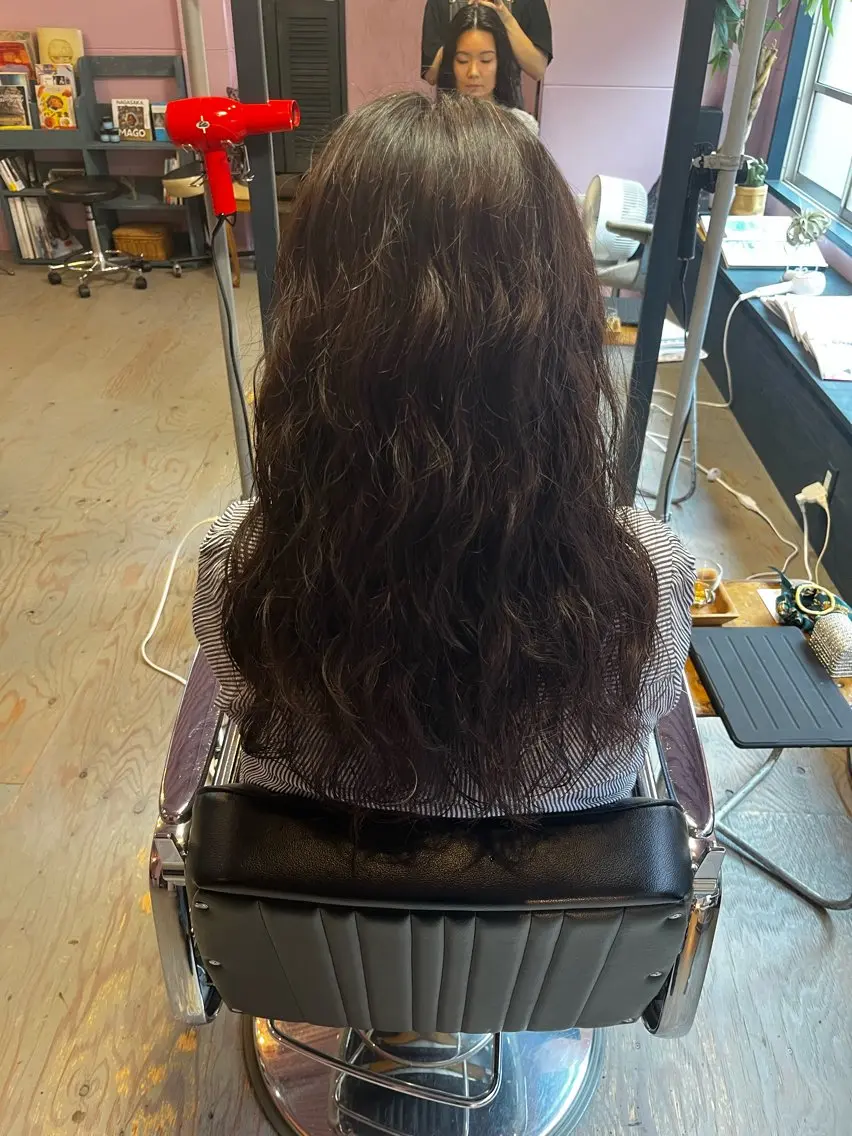 ロング パーマ パーマ 藤野 海翔のヘアスタイル