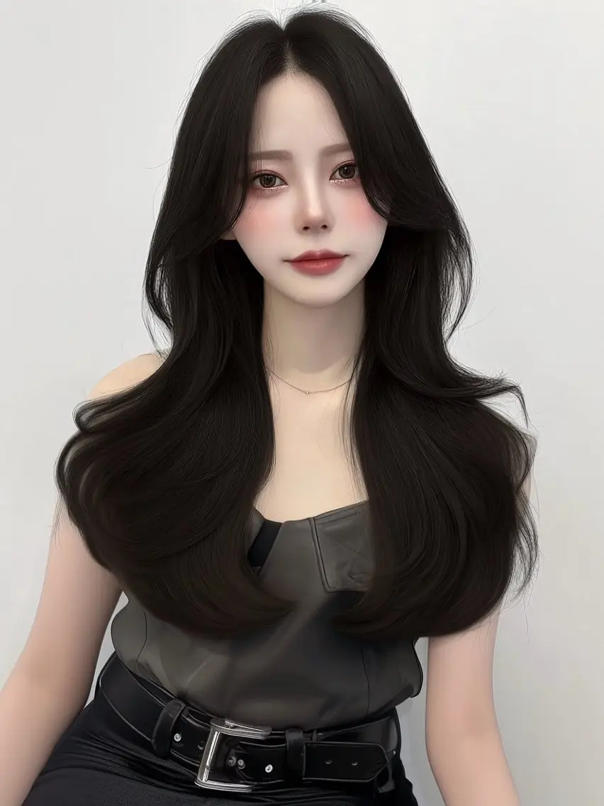 ロング カラー ブリーチ ダブルカラー ブリーチなしカラー 韓国風ヘア レイヤーカット カット ヘアカラー トリートメント 渋谷韓国レイヤー /SAYAKA🩶ᩚのヘアスタイル