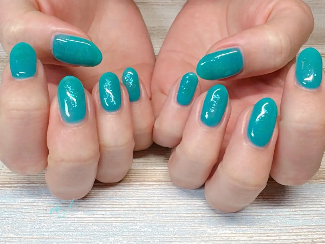 ネイル ブルー ジェルネイル キラキラネイル スカルプネイル シンプルネイル T&A nailのネイルデザイン