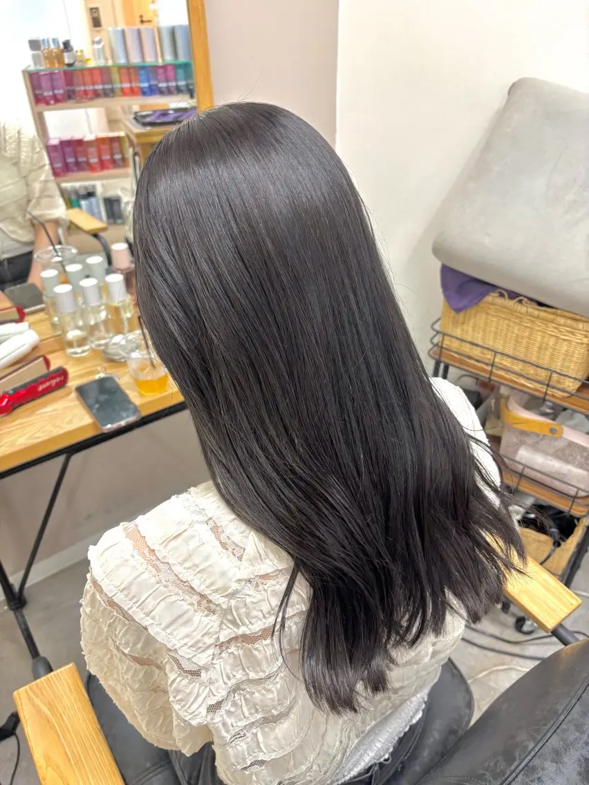 ロング カラー ディープラベンダー ラベンダーカラー カット ヘアカラー トリートメント 茶屋町 暗髪 透明感 増田のヘアスタイル