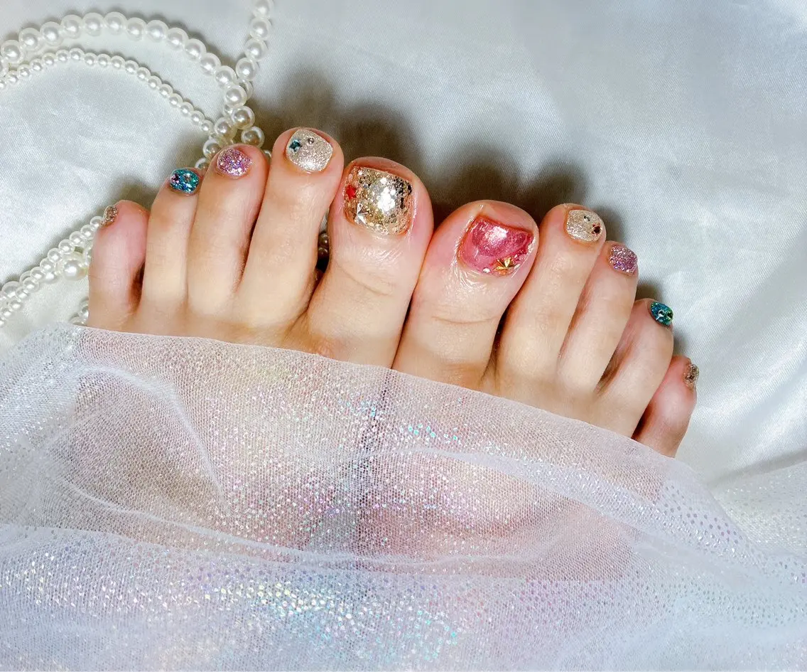 ☆footオフなし☆【何度でもオフ無料！】10本フルアート🎀6600円→6050円の写真