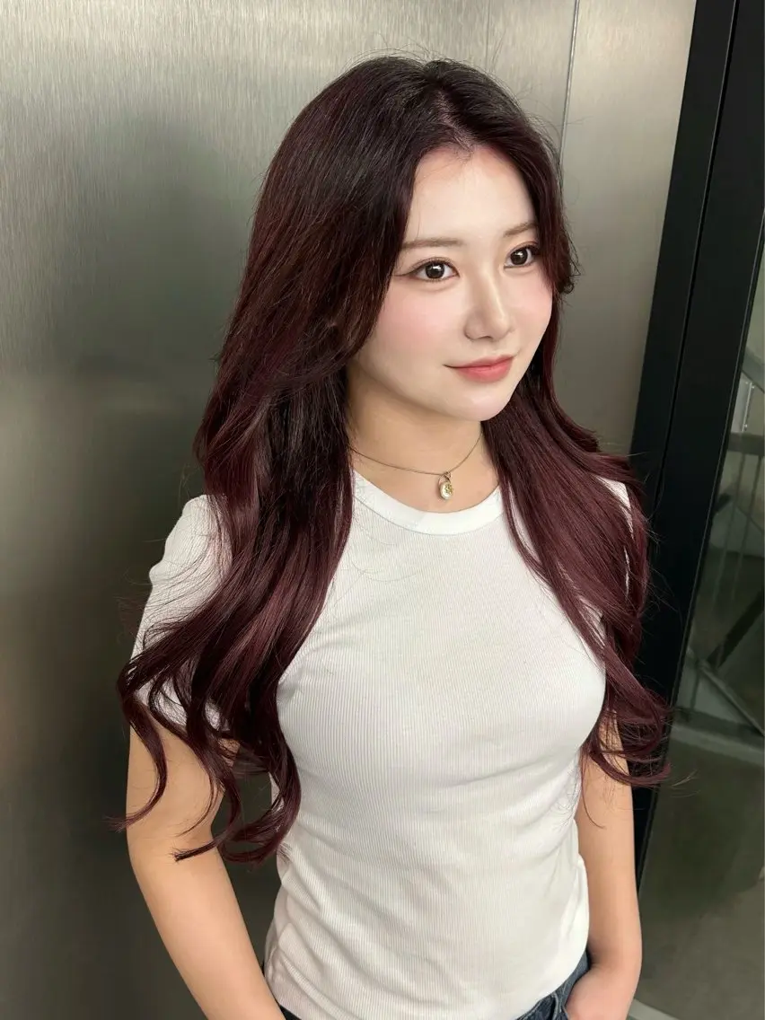 ロング カラー nanaka 🤍韓国ワンホンヘアのヘアスタイル