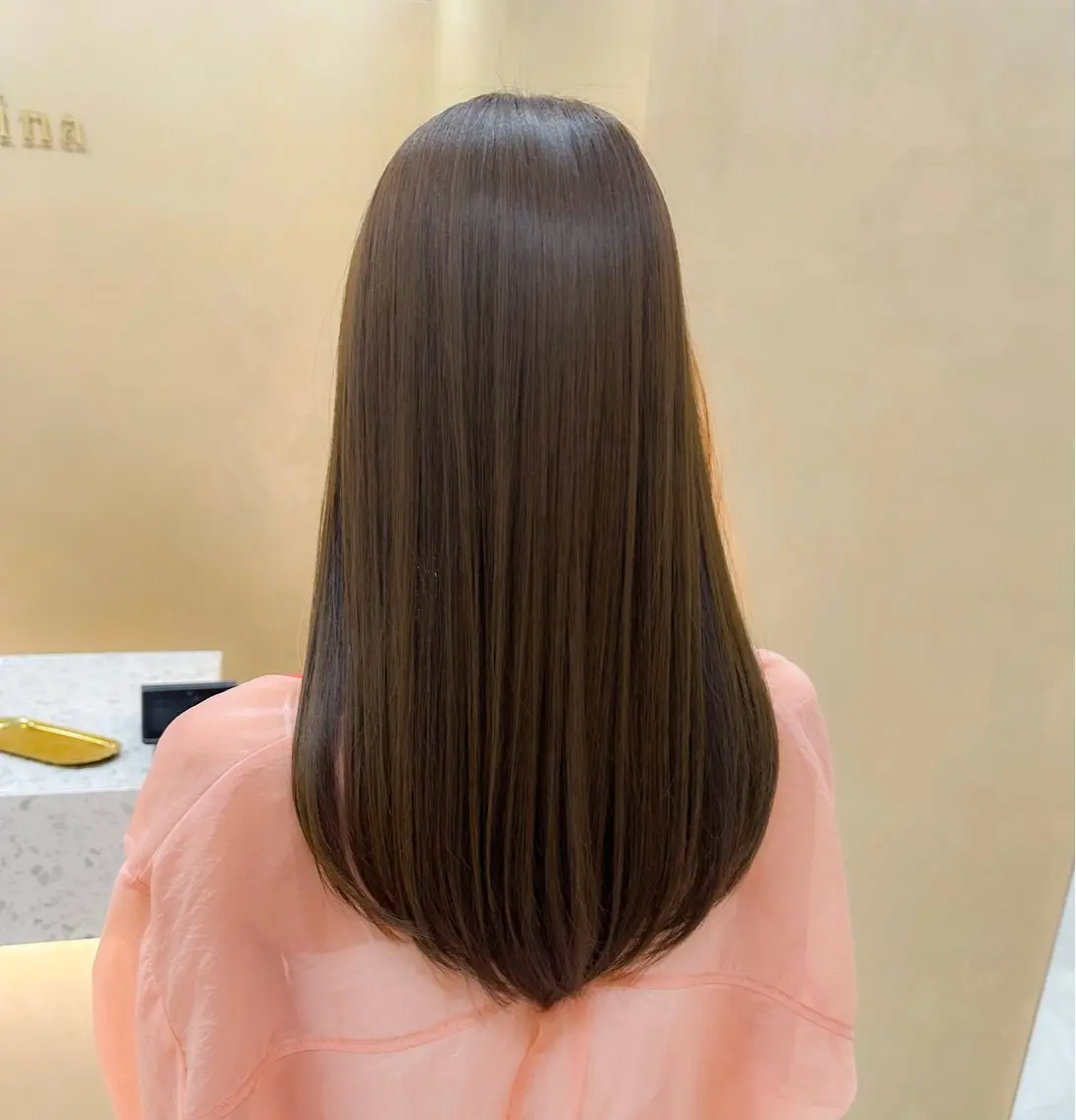 セミロング カラー カット 縮毛矯正 トリートメント 髪質改善&透明感 ⭐️高本裕基のヘアスタイル