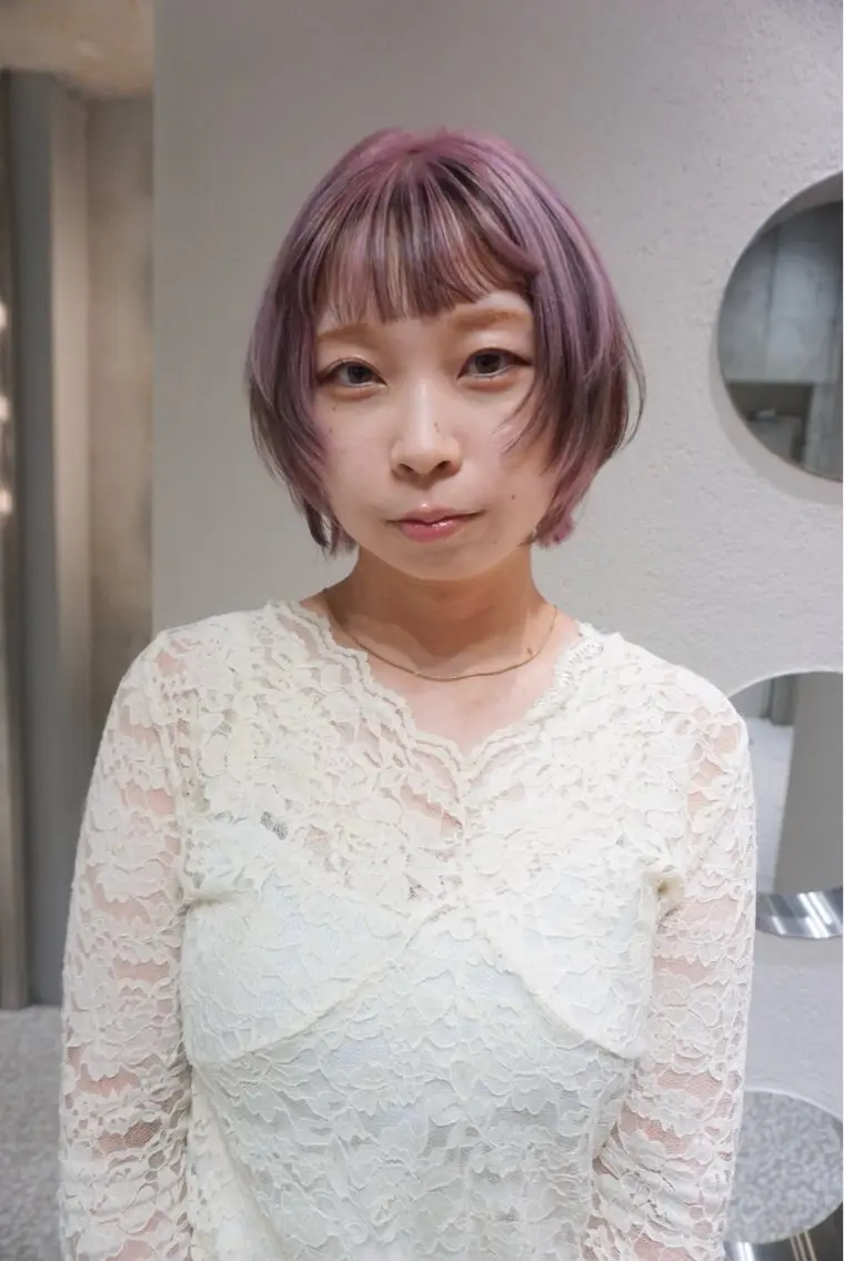 ショート カラー ボブレイヤー ブラウンカラー デザインカラー ピンクカラー ボブ カット ヘアカラー トリートメント 大卒フリーランス 美容師☆ぬくいせいなのヘアスタイル