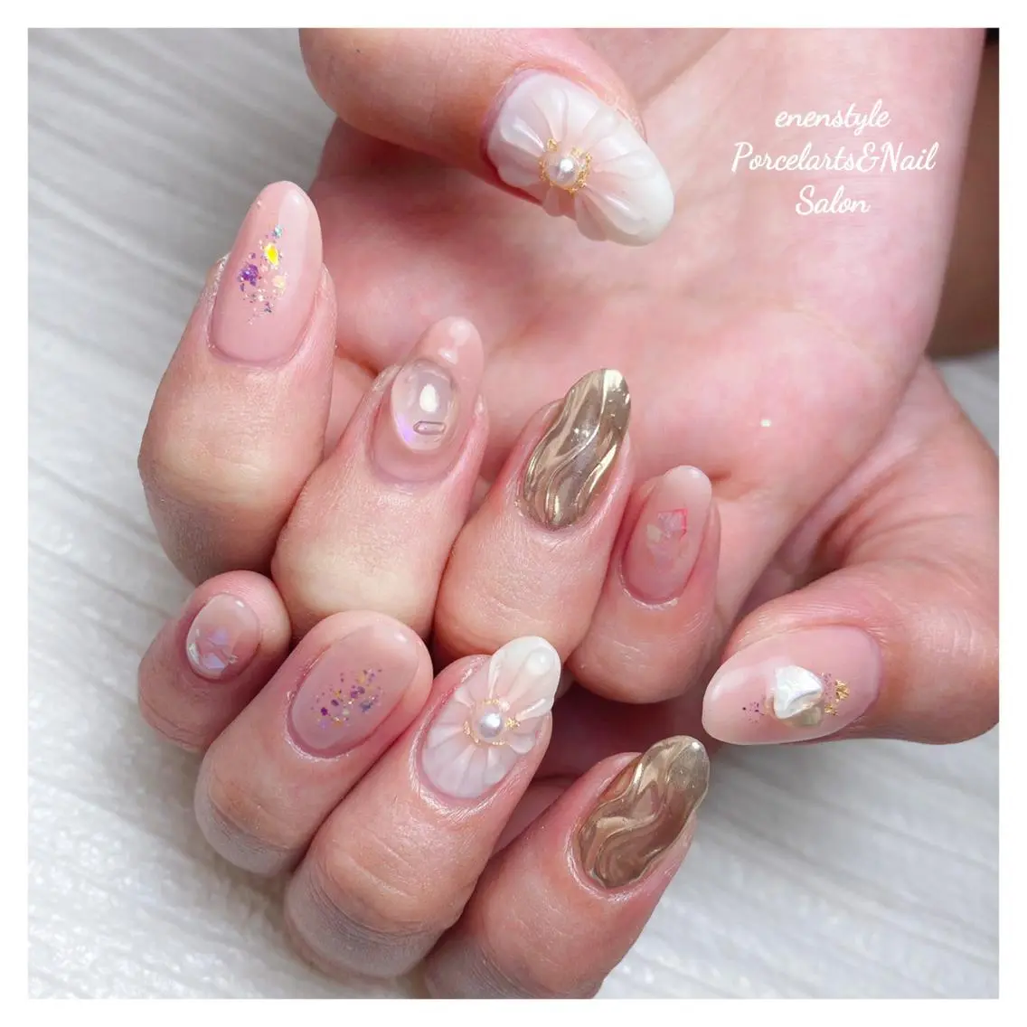 ミディアム ネイル 🐾enen style 🐾のネイルデザイン