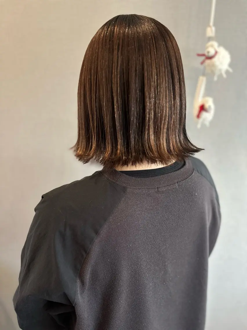 ミディアム カット 縮毛矯正 K Harukaのヘアスタイル