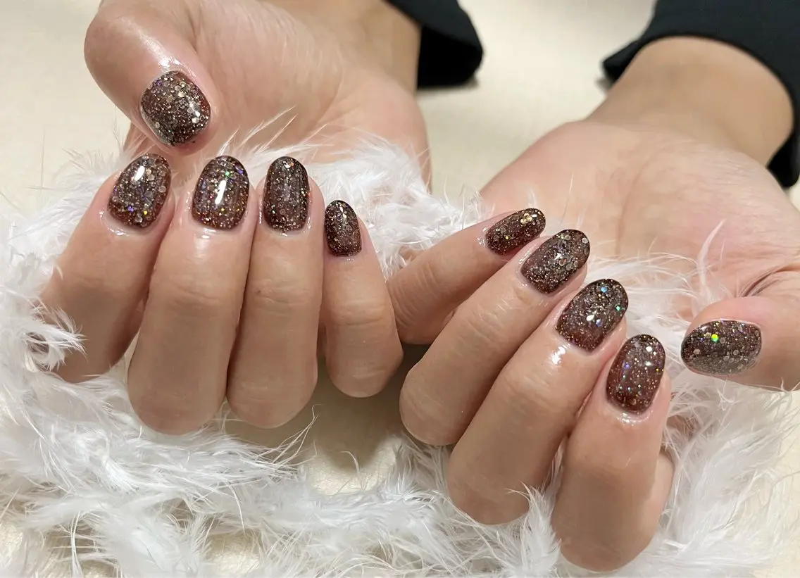 ネイル ブラウン ハンドネイル わたなべ さやかのネイルデザイン