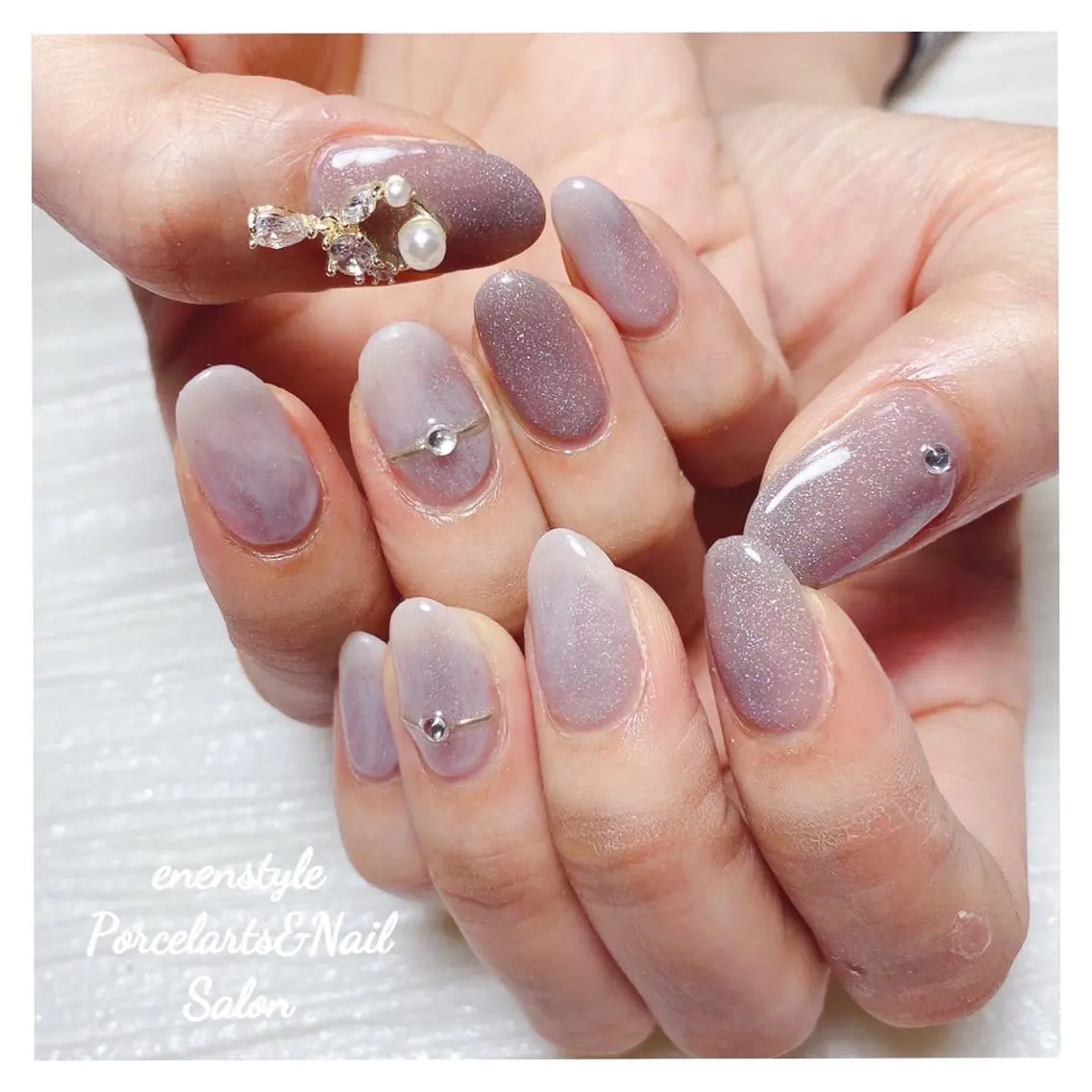 ミディアム ネイル 🐾enen style 🐾のネイルデザイン