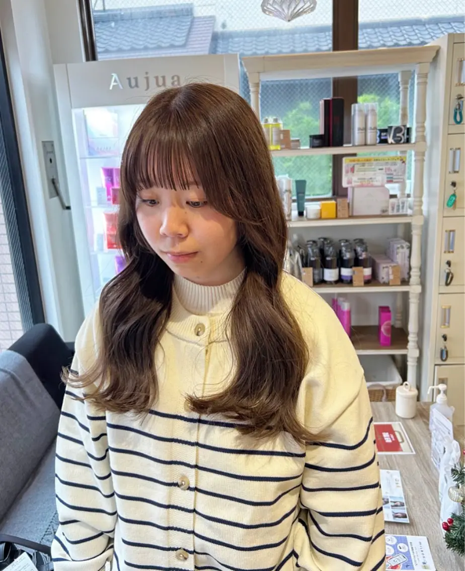 ロング カラー カット ヘアカラー トリートメント 🫧顔周りカット 🫧樫村優香のヘアスタイル