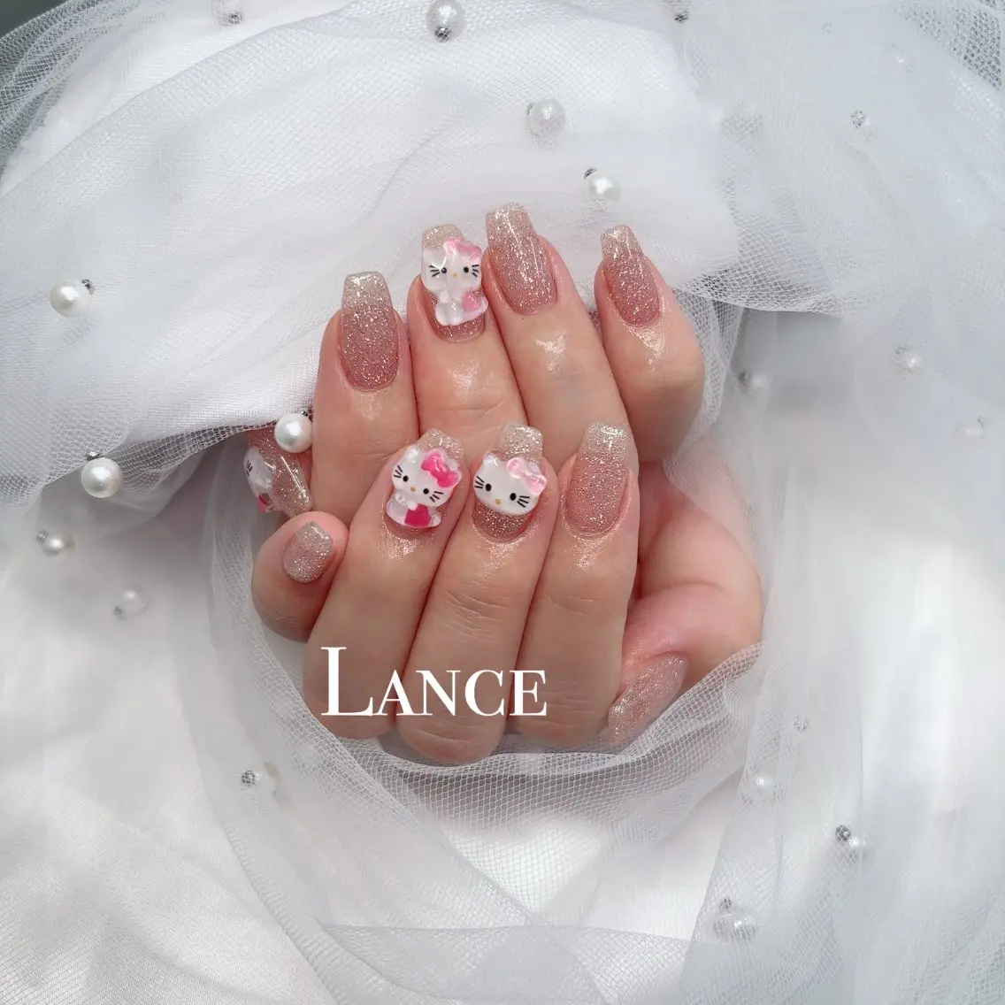 ネイル オーロラネイル フットネイル 氷ネイル・うるうるネイル キラキラネイル 韓国ネイル ハンドネイル Lance nailのネイルデザイン