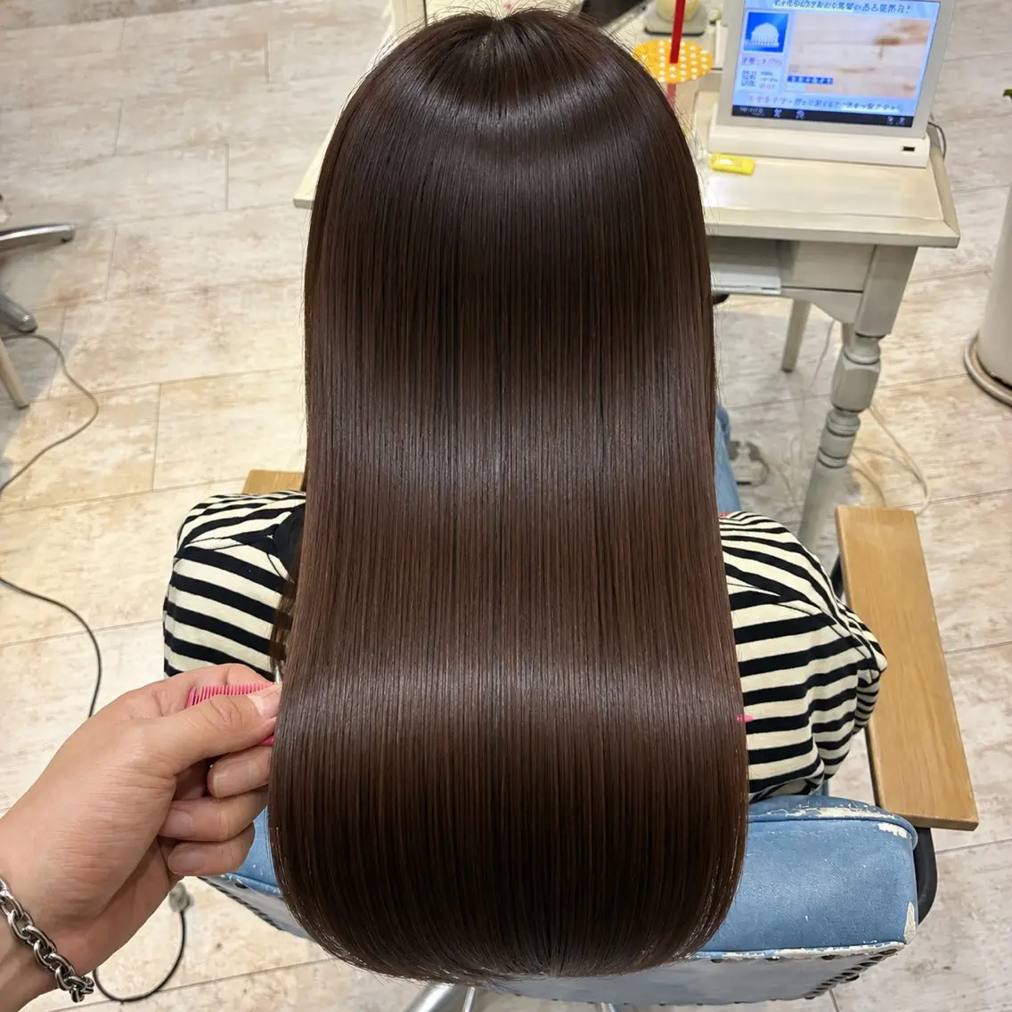 ロング 髪質改善 トリートメント カット ヘアカラー トリートメント 店長✨レイヤー✖️ 髪質改善✖️韓国ヘアのヘアスタイル