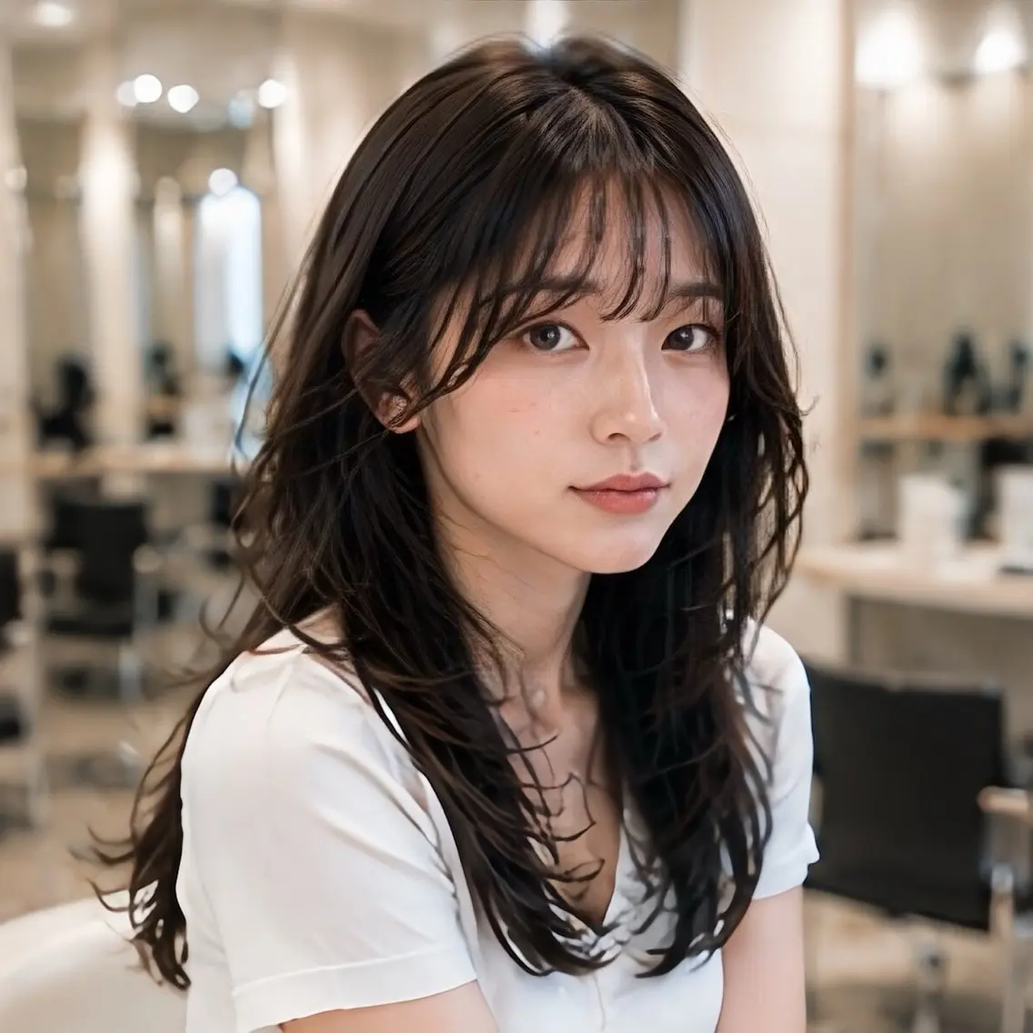 ロング カット レイヤー/顔まわり /縮毛矯正/おばかんのヘアスタイル
