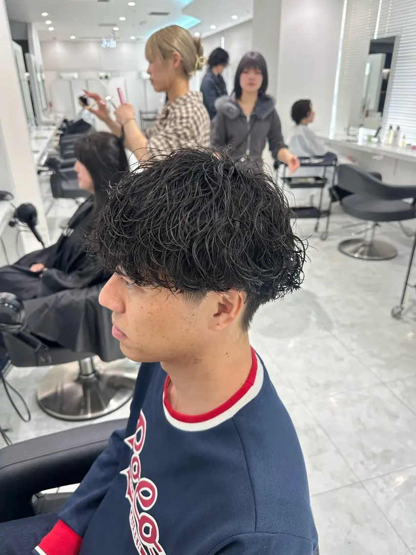 ショート パーマ メンズ カット パーマ 🐺韓国風メンズ特化 あさひ🐺のヘアスタイル