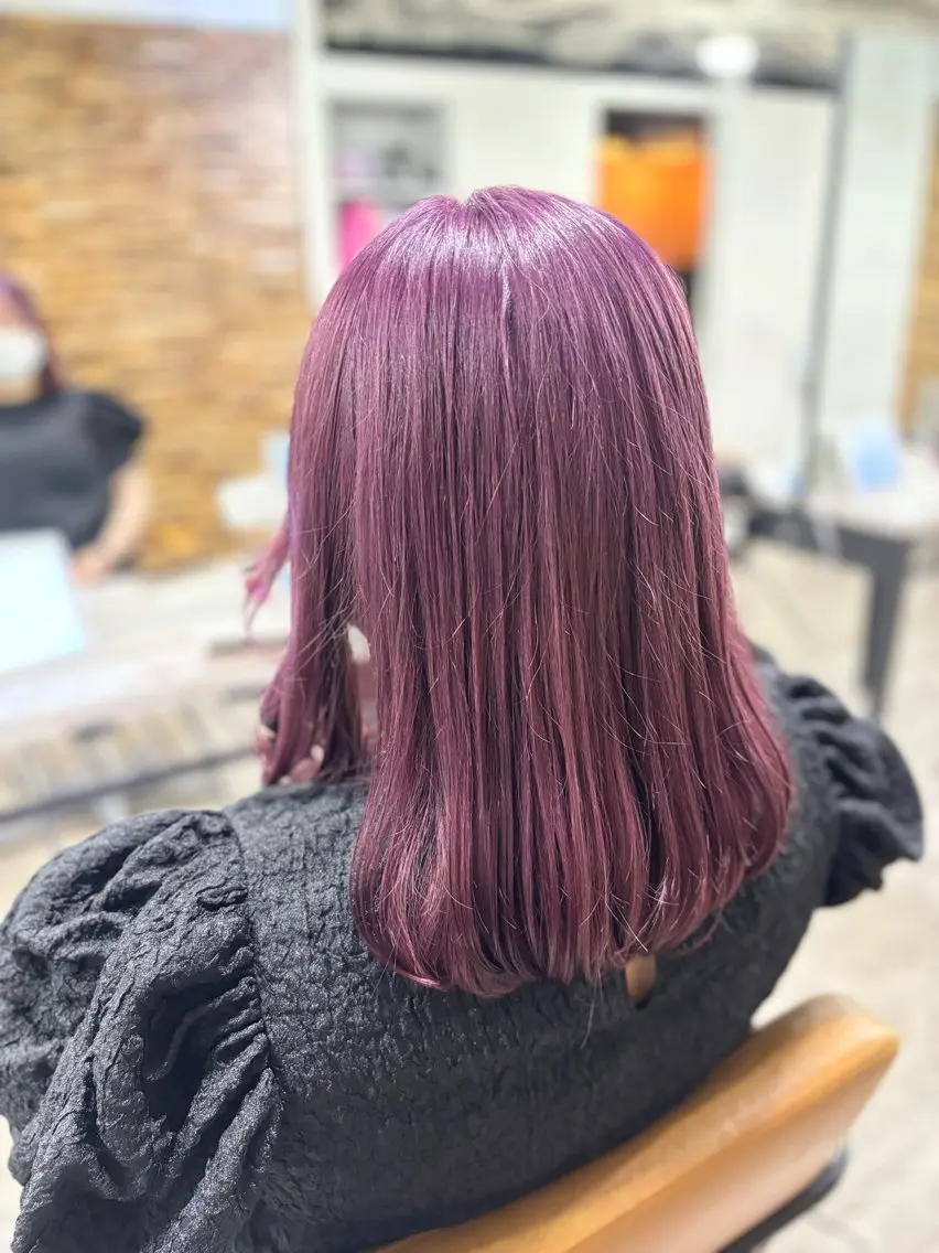セミロング カラー カット トリートメント ヘアセット ️韓国ヘア／レイヤー カット❤️Yūkaのヘアスタイル