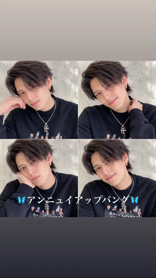 ショート カラー パーマ メンズ アップバング センターパート 𝑹𝒆𝒊𝒚𝒂 🥀/名駅/艶カラーのヘアスタイル