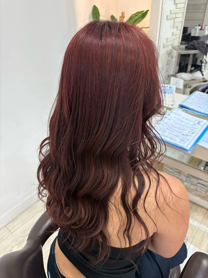 ロング 顔まわりレイヤー 顔周りカット 外国人風カラー ハイライト レイヤーカット CREA渋沢 モデル募集🌺アイナのヘアスタイル