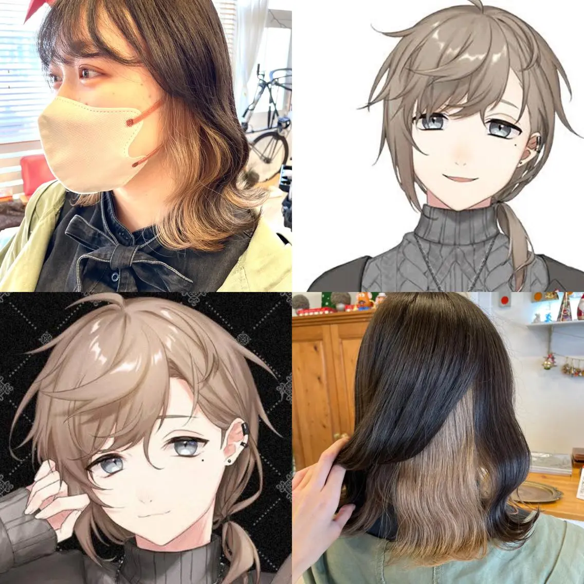 ミディアム カラー ダブルカラー インナーカラー インナーカラー 推し ブリーチ  髪質改善のヘアスタイル