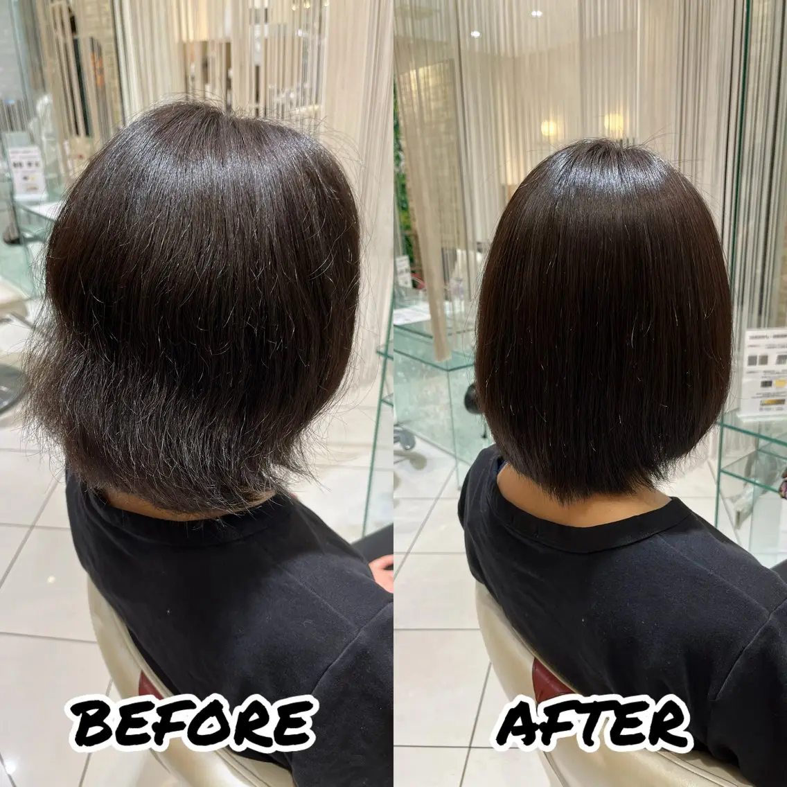 ミディアム カット 縮毛矯正 トリートメント 髪質改善美容師 鈴木のヘアスタイル