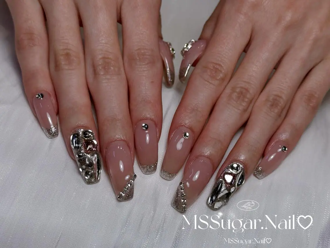 ネイル ハロウィン ロングネイル マグネットネイル スカルプネイル ネイルチップ MSSugar Nailのネイルデザイン
