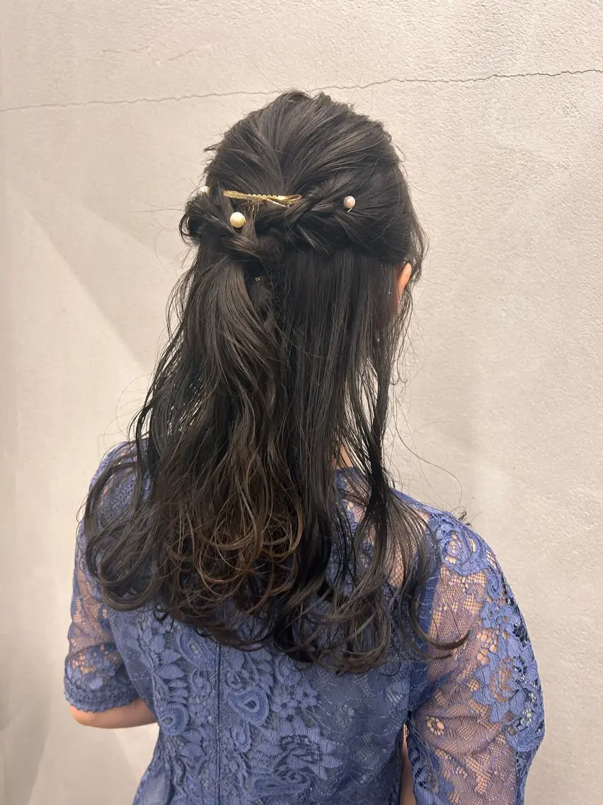 ヘアアレンジ 結婚式・ブライダル N/デザインカラー 🌿ナギのヘアスタイル
