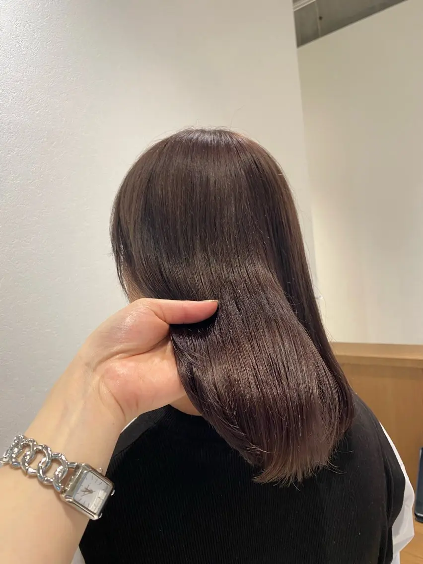 セミロング カラー ブラウンカラー ピンクカラー ピンクブラウン 暖色カラー /ヘアアレンジ/花鈴のヘアスタイル