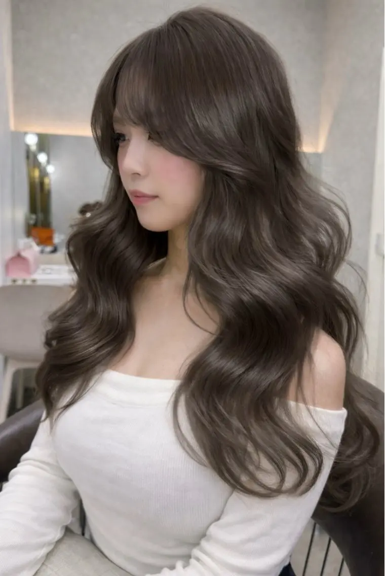 ロング カラー カット ヘアカラー トリートメント レイヤーダブルカラー KYONのヘアスタイル