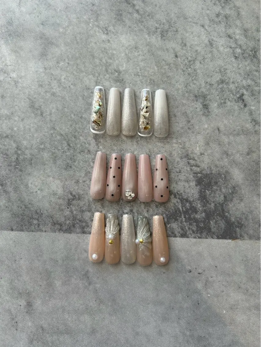 チップ長さ出し10本定額アート🐚🫧の写真